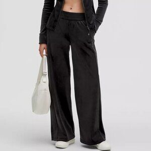 Lululemon Velvet Black Scuba Mid-Rise Wide-Leg Pant M